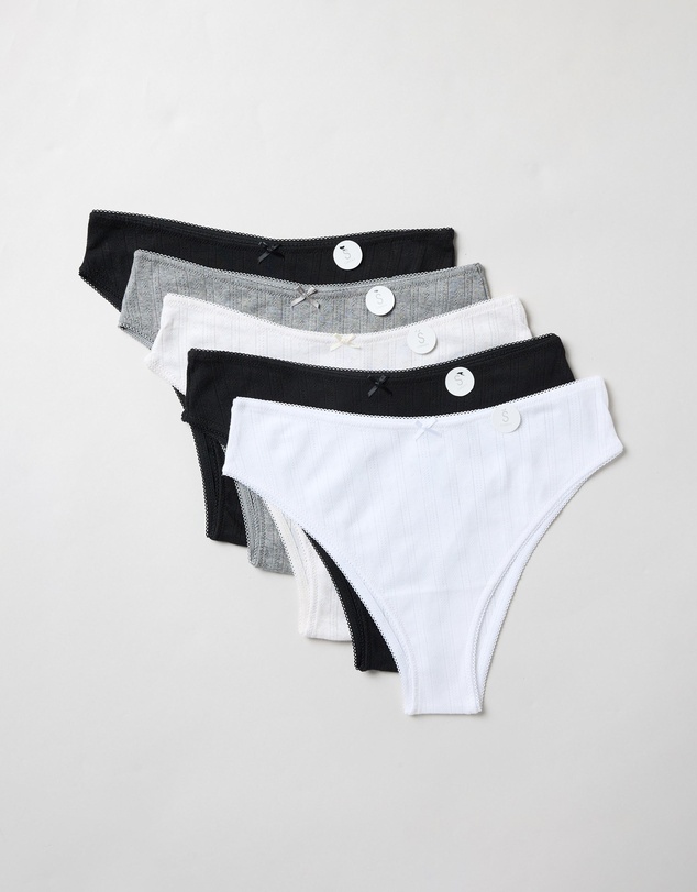 Cotton On Body - 5-Pack Cotton Pointelle Cheeky Briefs