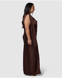 Pink Dusk by Curve Project - Tap In Satin Maxi Dress