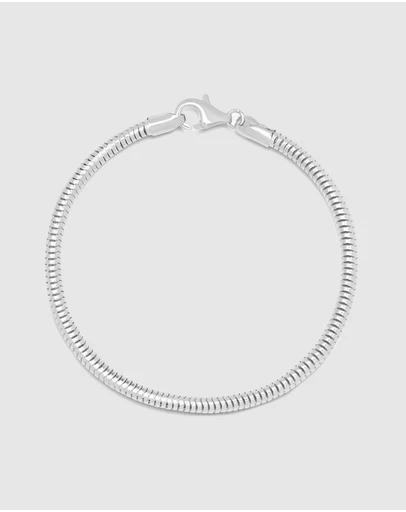 Nialaya Jewellery - Men's Silver Round Chain Bracelet