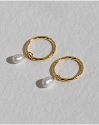 SAINT VALENTINE - Mini Pearl Hoops - Gold