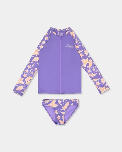 Roxy - Girls 2 to 7 Plumeria Love Long Sleeve Rashguard