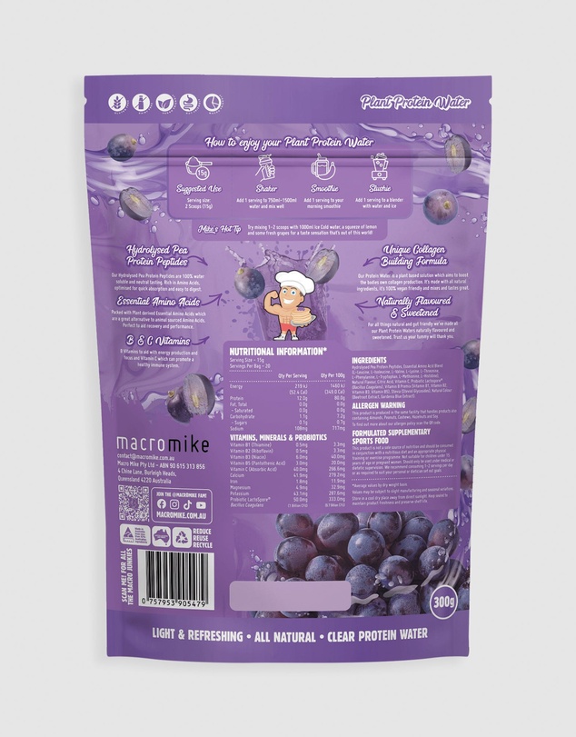 Macro Mike - Juicy Grape Protein Water - 300g