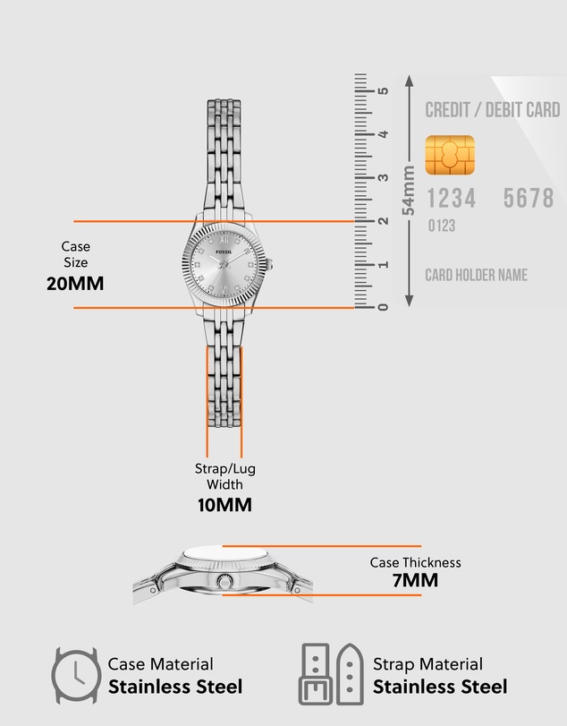 Fossil - Scarlette Silver Tone Analogue Watch