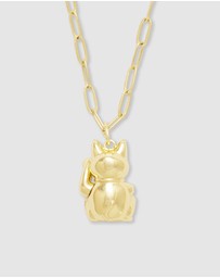 Wanderlust + Co - Lucky Cat Gold Necklace