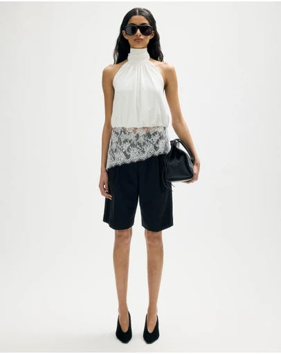 Minima Esenciales - Isaline Lace Hem Halter Top