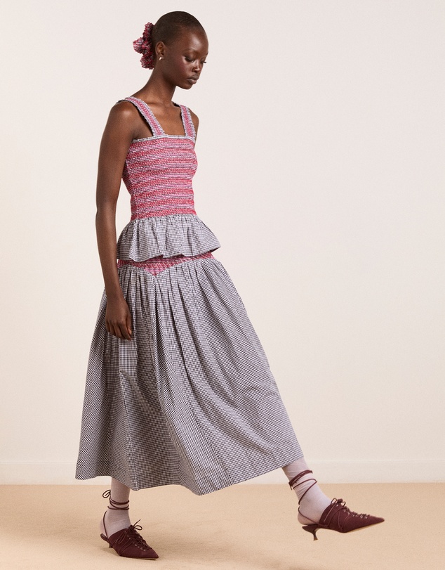 Damson Madder - Layla Godet Midi Skirt
