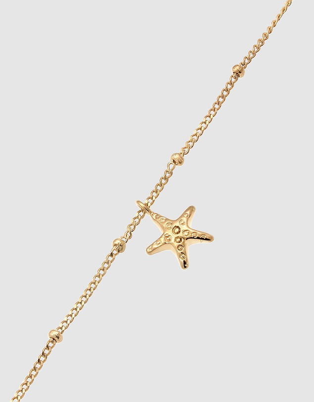 Elli Jewelry - Necklace Choker Starfish 925 Sterling Silver Gold-Plated