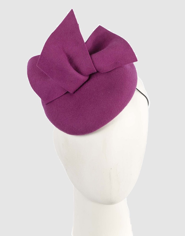 Max Alexander - Winter Fuchsia Felt Pillbox with Bow