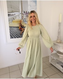 Esther & Co - Iolana Dress - Soft Khaki Long Sleeve