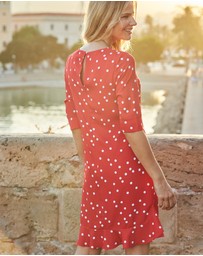 Sosandar - Spot Print Ruffle Hem Shift Dress