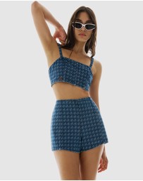 Perfect Moment - Denim Houndstooth Shorts
