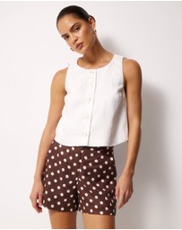AERE - Linen Button Through Tank