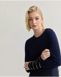 Oxford - Raven Metallic Stripe Knit