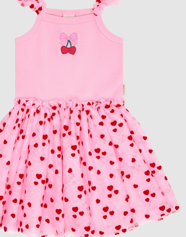 Huxbaby - Icing-On-The-Cupcake Flocked Tulle Dress - Babies-Teens