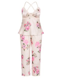 City Chic - Plus size Arcadia Cami Pant Set - pink