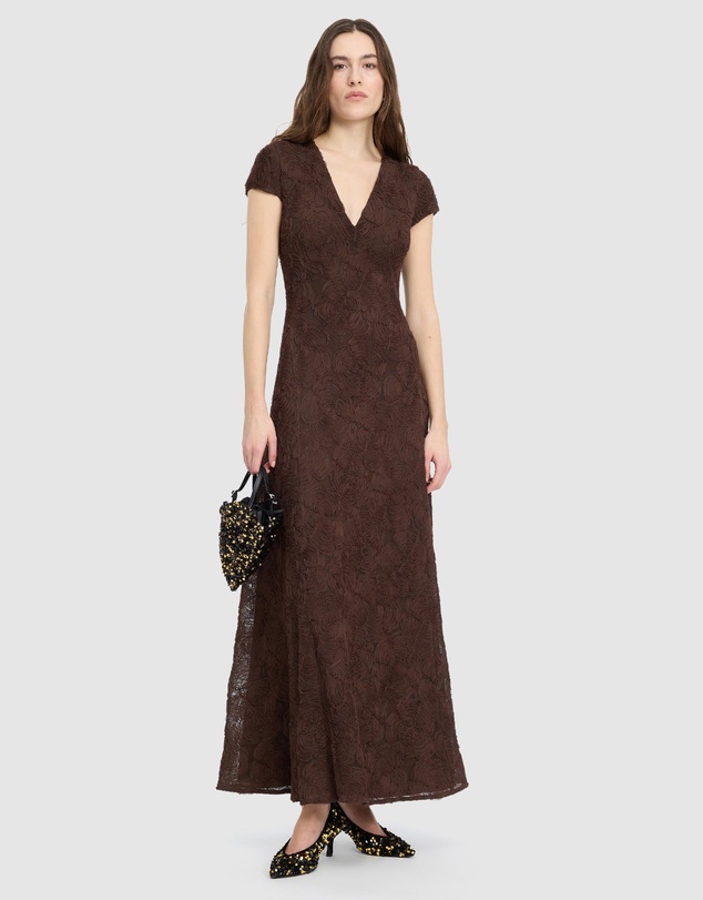 ROTATE - Flower Mesh Maxi Dress
