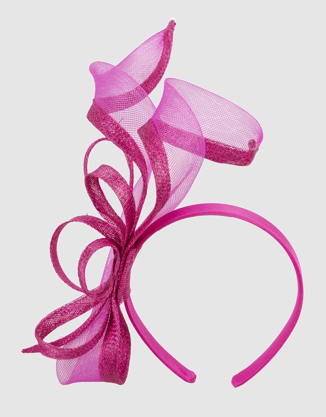 Max Alexander - Small Fuchsia Sinamay Loops Fascinator