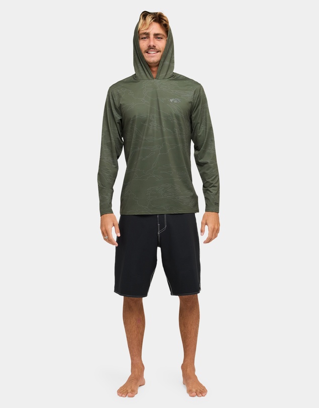 Billabong - Mens Arch Mesh Loose Hooded Long Sleeve Rash Vest