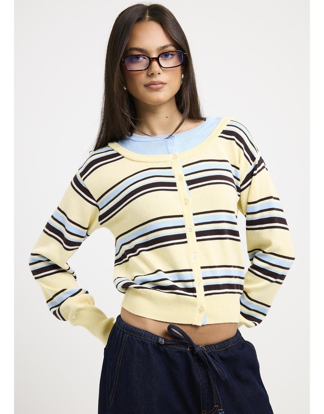 Subtitled - Odessa Double Knit Stripe Cardigan