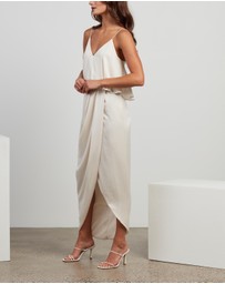 Shona Joy - Luxe Draped Cocktail Frill Dress