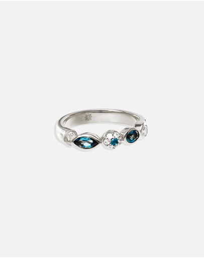 By Charlotte - Silver Protection of Eye Topaz Ring