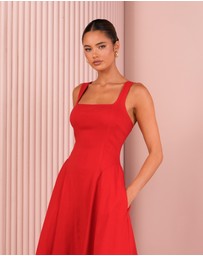 Azzurielle - Taubie Full Skirt Midi Dress
