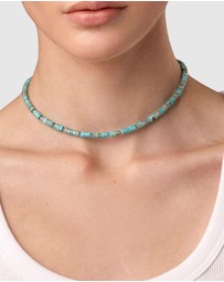 Nialaya Jewellery - Heishi Turquoise Choker with Silver