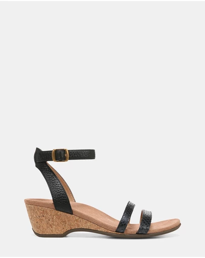 Vionic - Orlanda Wedge Sandal - Black Pearl Snake
