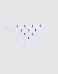 Polo Ralph Lauren - Logo Icons Devin Embroidered Low Rise Hipster Bikini Bottom