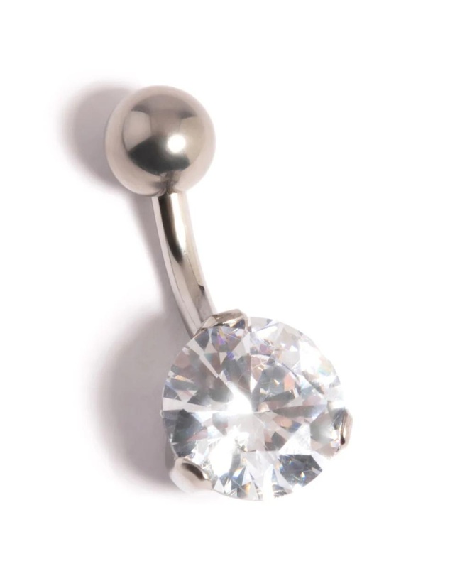 Lovisa - Titanium Cubic Zirconia Belly Bar