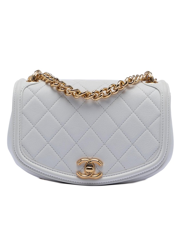 Pre-Loved by Azura Reborn - Pre-Loved Small Quilted Calfskin Underline Saddle Flap