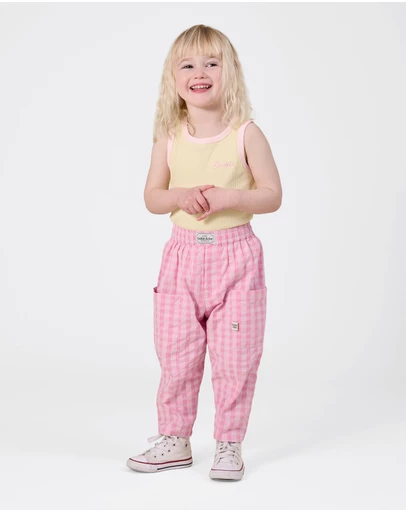 Goldie + Ace - Embroidered Colour Pop Rib Singlet - Babies-Kids