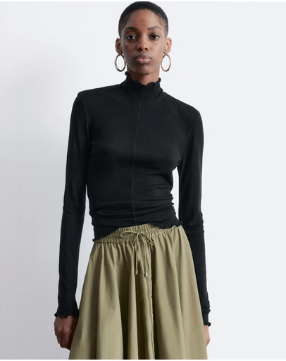 & Other Stories - Scalloped Mock-Neck Top