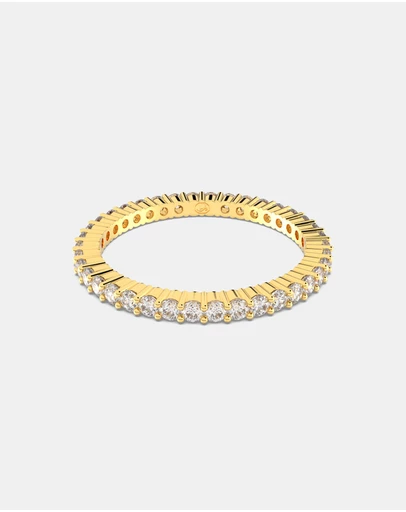Swarovski - Matrix Vittore Ring, Round Cut, White, 18K Gold Finish