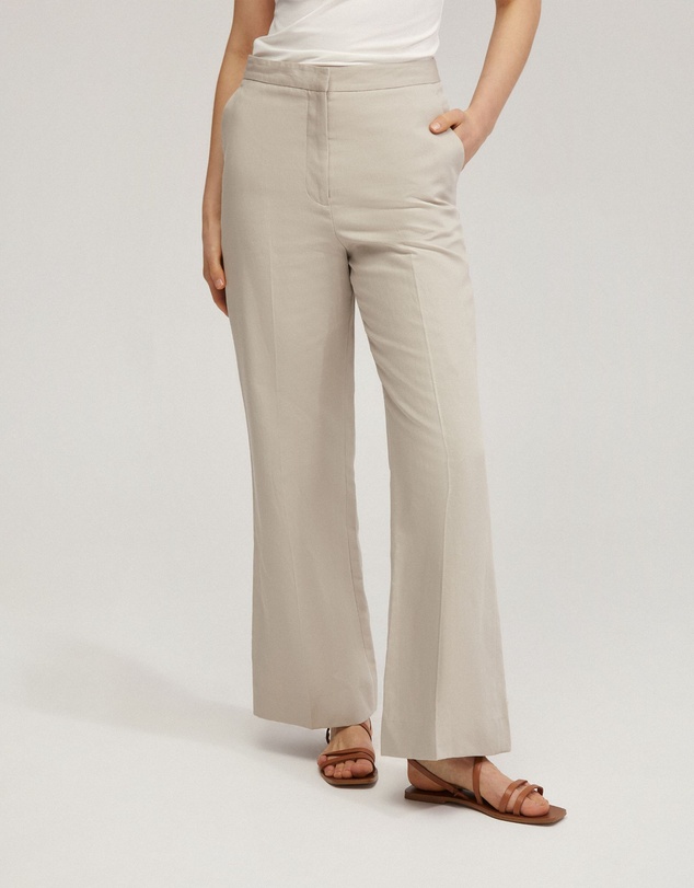 Oxford - Lauren Linen Blend Wide Leg Pants