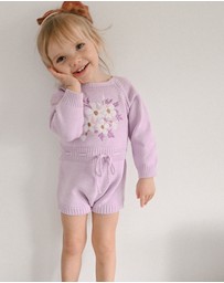 WITH LOVE FOR KIDS - Long Sleeve Knitted Romper - Babies