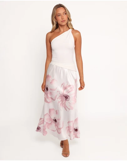 Petal & Pup - Lila Maxi Skirt - Pink White Floral