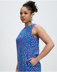 The Social Outfit - Fariba's Triangles Silk A-Line Mini Dress