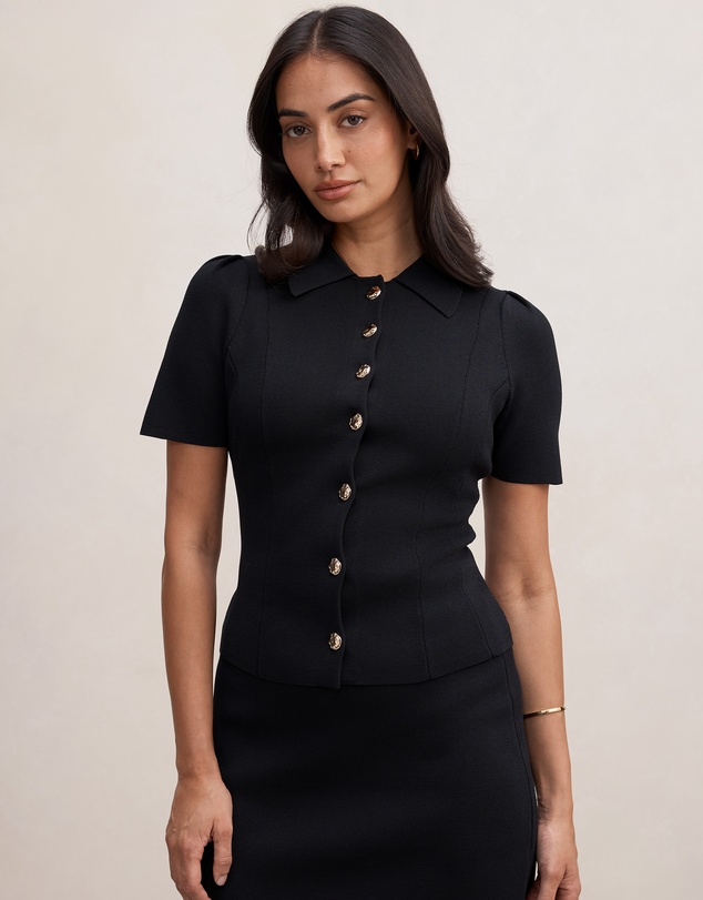 Forever New - Esther Button Knitted Top