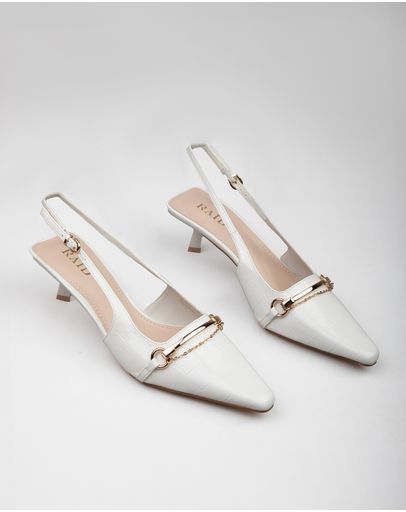 White Croc Patent