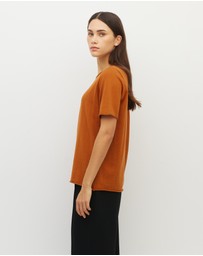 JH Lounge - JHL Crew T (Fine Cotton Cashmere) Tobacco
