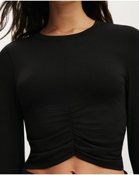 Cotton On Body Active - Active Ruched Front LS Top