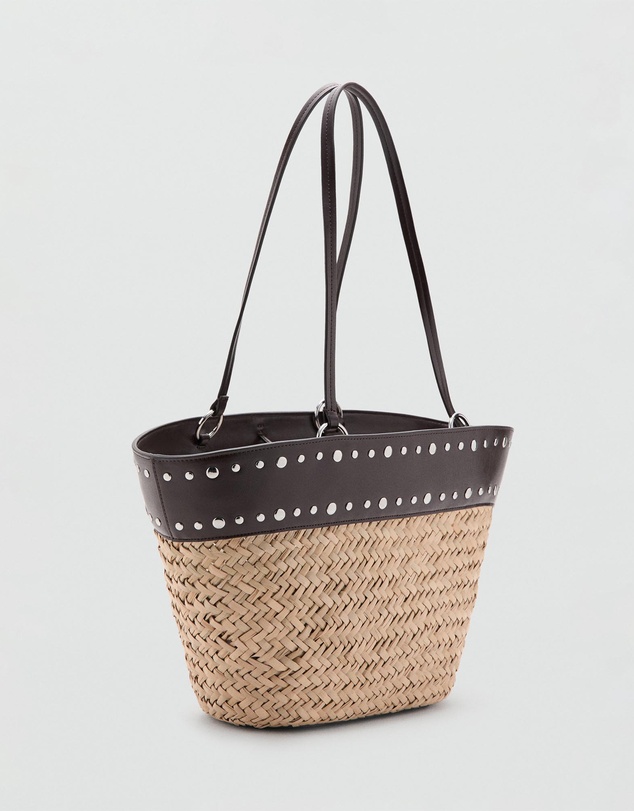 M.N.G - Natural Fibre Basket with Studs