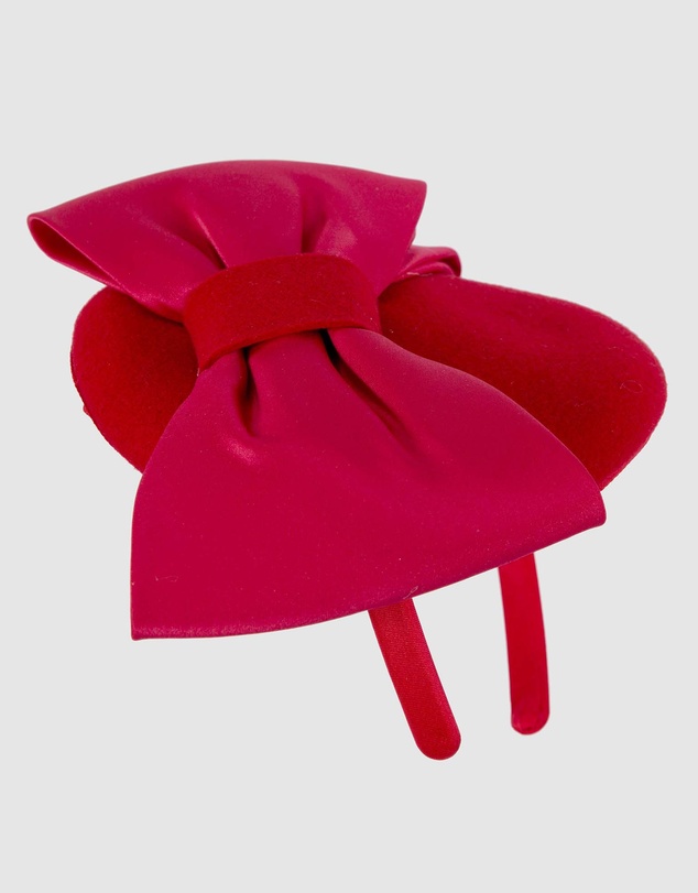 Max Alexander - Felt Red Winter Pillbox Fascinator with Bow