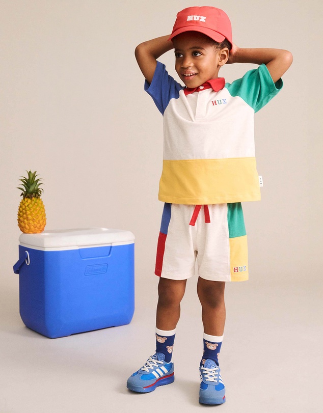 Huxbaby - Slouchy Colour Block Raglan Polo - Babies-Kids