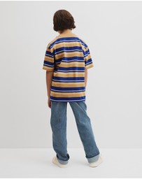 Country Road - Teen Australian Cotton Relaxed Stripe Short Sleeve T-shirt