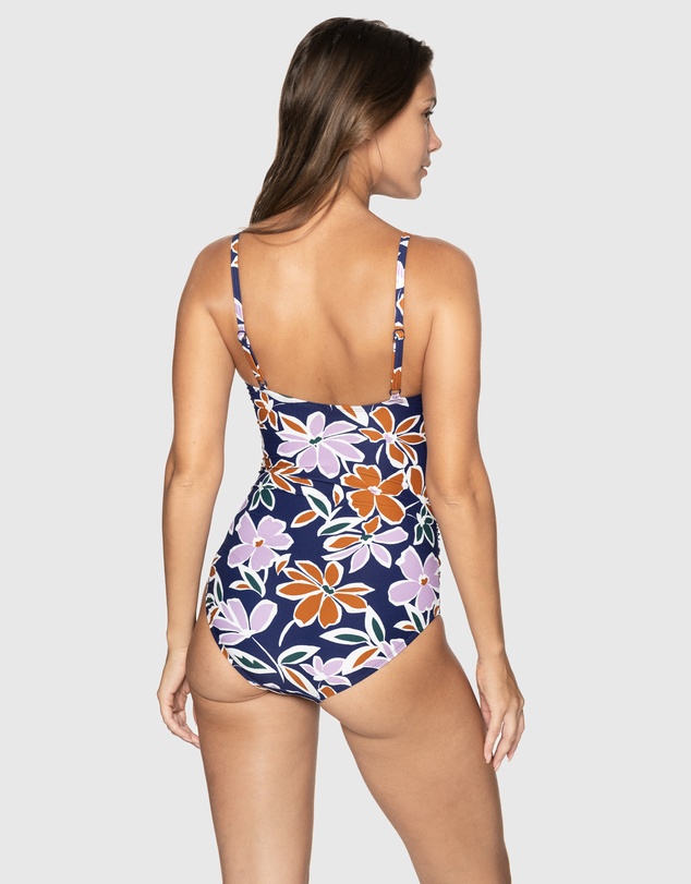Nip Tuck Swim - Navy Petal Precision Edith One Piece