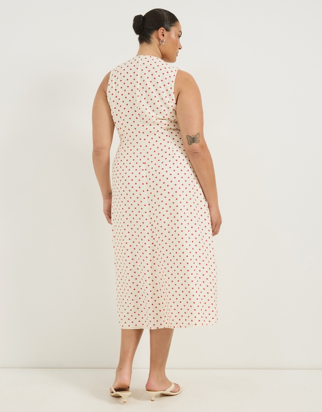Atmos&Here Curvy - Chloe Midi Wrap Dress With Bead Detail