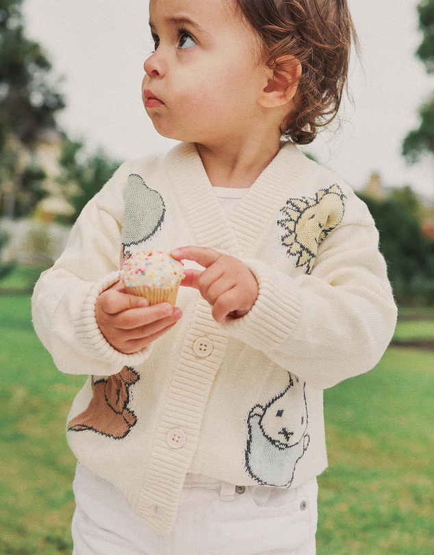 Kynd Baby - Miffy Knit Cardigan in Pristine