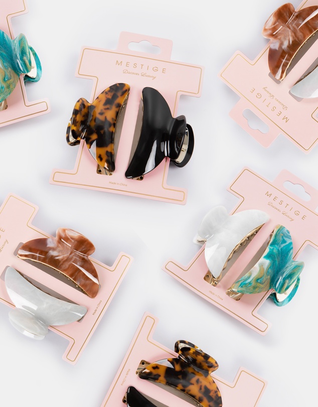 Mestige - Coastline Acetate Claw Hair Clip - 2 Pack